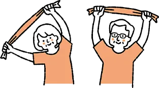 ストレッチする二人