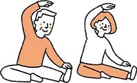 ヨガする二人